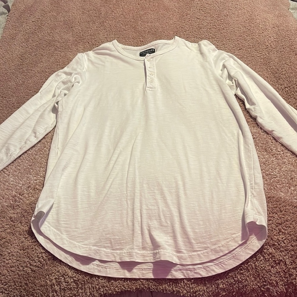 Goodlife Long Sleeve Henley Shirt - Cream